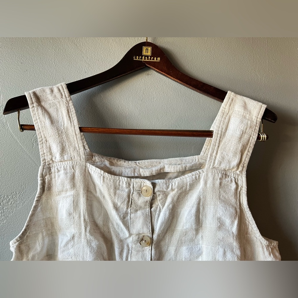 Madewell Light Tan/White Checkered Tank ~ Size 14 - Picture 2 of 9